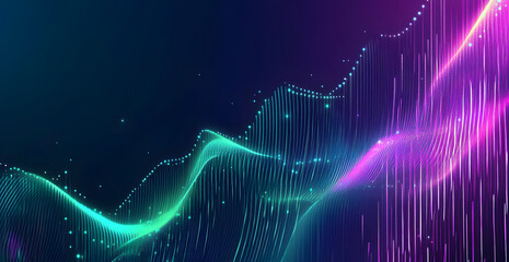 Poster - A digital abstract background with glowing blue and purple connections forms the shape of an AI brain on a dark gradient, ideal for tech presentations and social network banners.