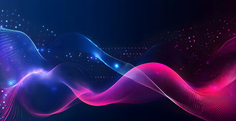 Poster - A digital abstract background with glowing blue and purple connections forms the shape of an AI brain on a dark gradient, ideal for tech presentations and social network banners.