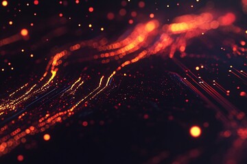 Wall Mural - Abstract Digital Network: Glowing Lines and Data Flow in a Futuristic Technology Background