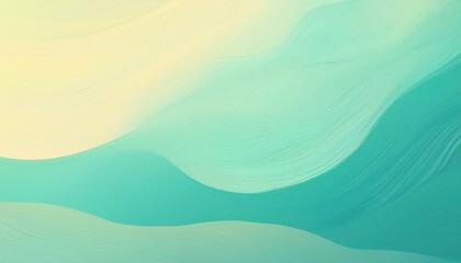 Wall Mural - Abstract background with soft, flowing lines in shades of teal and yellow.