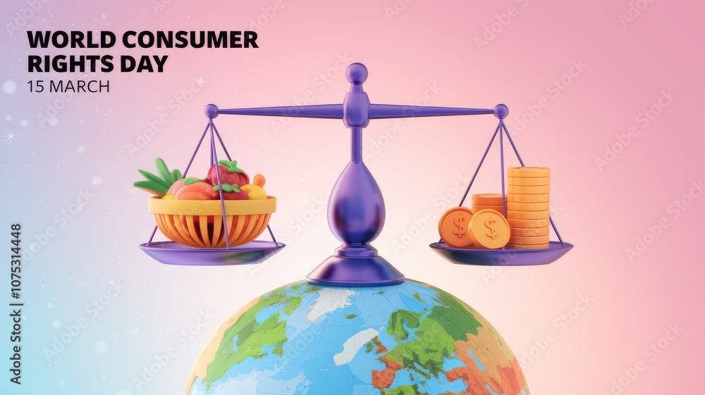 Balancing Consumer Rights World Consumer Rights Day 15 March Balancing Needs and Profits Stock ...