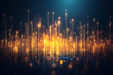 Wall Mural - abstract futuristic digital technology background with glowing lines and network connections