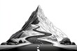 © Thanyarat - Minimalist line art of a winding road leading toward a mountain, symbolizing the concept of a journey