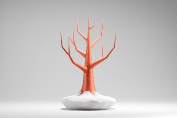 Poster - A stylized  bare tree with a white base  representing winter.
