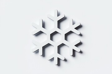 Aufkleber - A white snowflake icon with a shadow on a white background.