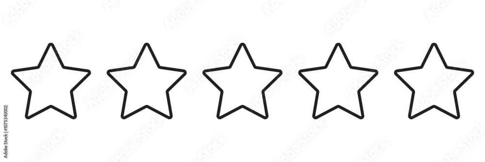 Five stars customer product rating review flat icon for apps and ...