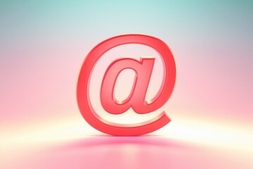 Poster - A red 3D at symbol on a gradient background.