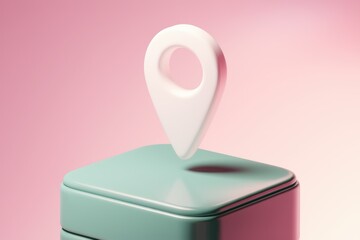 Aufkleber - White location pin icon on a green platform.