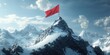 © amelisk - Conceptual path leading to success with a flag on a mountain peak, ideal for business presentations.