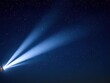 © methinee - A beam of light from a powerful searchlight cuts through the darkness of a night sky filled with countless stars and constellations, landscape, stars, night