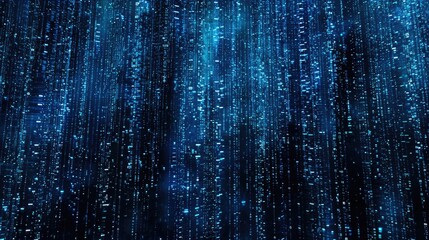 Matrix Digital. Abstract Background with Falling Binary Chain and Blue Digital Lines