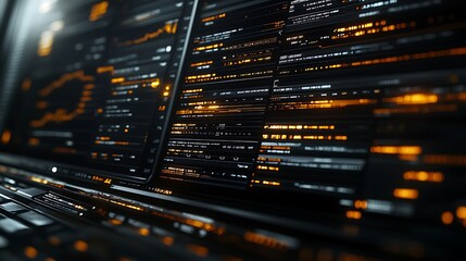 Close-up of a computer screen displaying data and graphs.