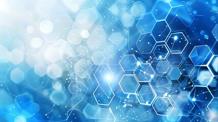 Poster - Abstract background image with hexagons and molecule structure