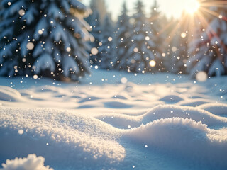 Poster - winter landscape with snow
