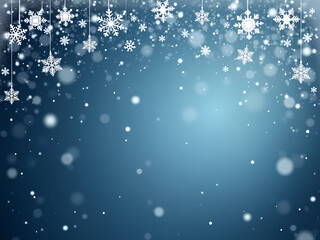 Fototapete - christmas background with snowflakes
