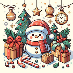 Wall Mural - set of christmas elements