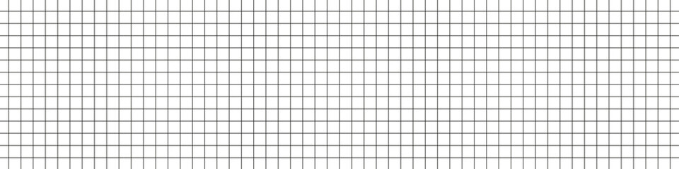 Wall Mural - Square grid paper background with notebook lines. White sheet pattern for math and school notepads. Flat vector illustration isolated