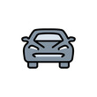 © Chistoprudnaya - Car front simple color icon. Automobile and car dealer symbol. Auto, view, sport, race, transport, transportation sign. Vector illustration isolated on white background