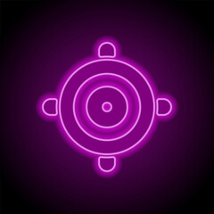 Wall Mural - GPS, location simple icon. Flat design. Purple neon on black background