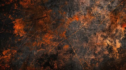 Halloween Grunge: Scary Dark Background with Scratches and Texture