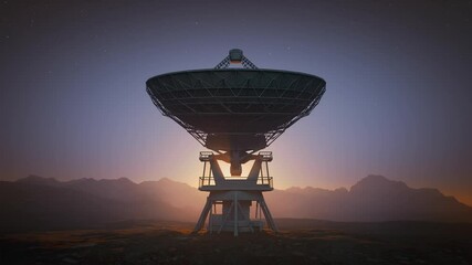 Wall Mural - radiotelescope for observation night sky and cosmology research.