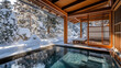 © 亘 近藤 - 雪に包まれた和風露天風呂の風情ある冬の風景