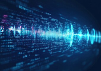 abstract digital waveform with binary code