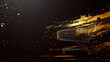 © Oksana - Shopping cart on a dark background with gold paint splashes. Concept of shopping and luxury.