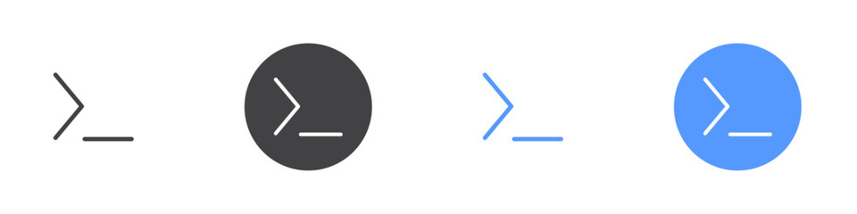 Code icon Flat set in black and white color