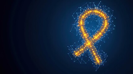 Wall Mural - glowing digital mesh network symbol with checkmark
