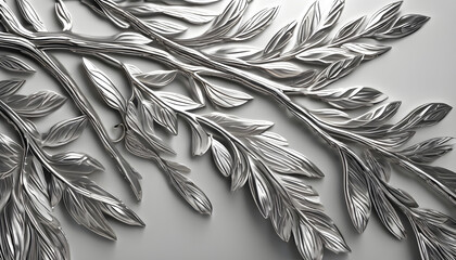 Metallic branch on white background
