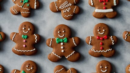 Wall Mural - gingerbread man cookies