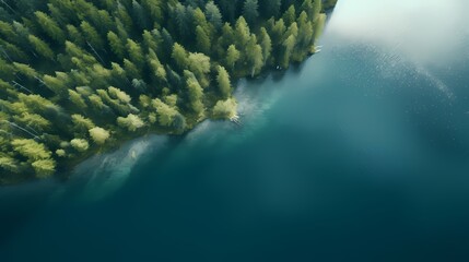 digital technology forest and blue lake poster web page background