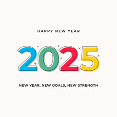 Wall Mural - Happy new year 2025. Logo icon 2025.