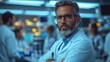 © Muhyidin - A serious scientist in a lab setting with colleagues in background.