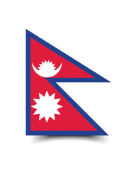 Wall Mural - Nepal flag official colors and proportion digital vector illustration