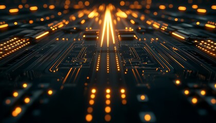 Aufkleber - A vibrant digital circuit board with luminous pathways and intricate patterns, showcasing technological advancement and innovation.