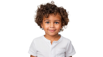 Poster - Portrait of a smiling African American boy, isolated on transparent background