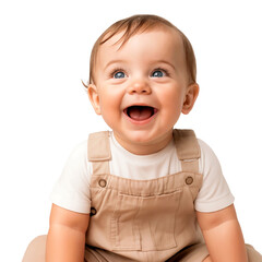 Poster - Happy little child smiling and laughing, isolated on transparent background