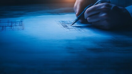 Aufkleber - A person is drawing intricate designs on a surface illuminated by a warm light, creating a serene and artistic atmosphere.