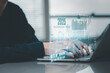 © ART STOCK CREATIVE - Trend 2025 for Business growth and industry concept, businessman using computer with symbol arrow up,stock graph and chart background, investment, Stock market and strategy for making market plan.