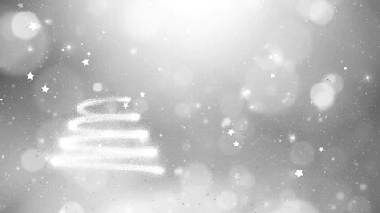 Wall Mural - artistic snowfall background with christmas tree animation.