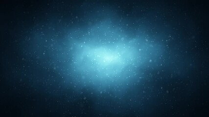 Wall Mural - dark blue mystical fog light loop blurred particles flying.