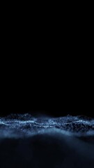 Wall Mural - slow moving dotted wavy detailed lines on dark black copy space background seamless loop vertical an