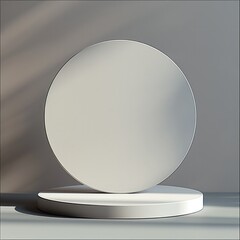Aufkleber - Matte circular base for product photography, with a smooth, non-reflective surface, neutral tone.