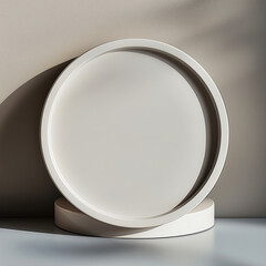Aufkleber - Matte circular base for product photography, with a smooth, non-reflective surface, neutral tone.