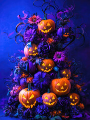 Poster - Pumpkins on Flowers