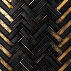 Wall Mural - Black and Gold Wall Close Up