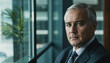 © okaro - Confident Businessman Posing by Office Window in Corporate Setting