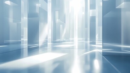 Wall Mural - digital technology blue and white glass geometric abstract poster background